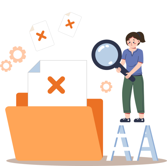 Empty folder illustration with crosses